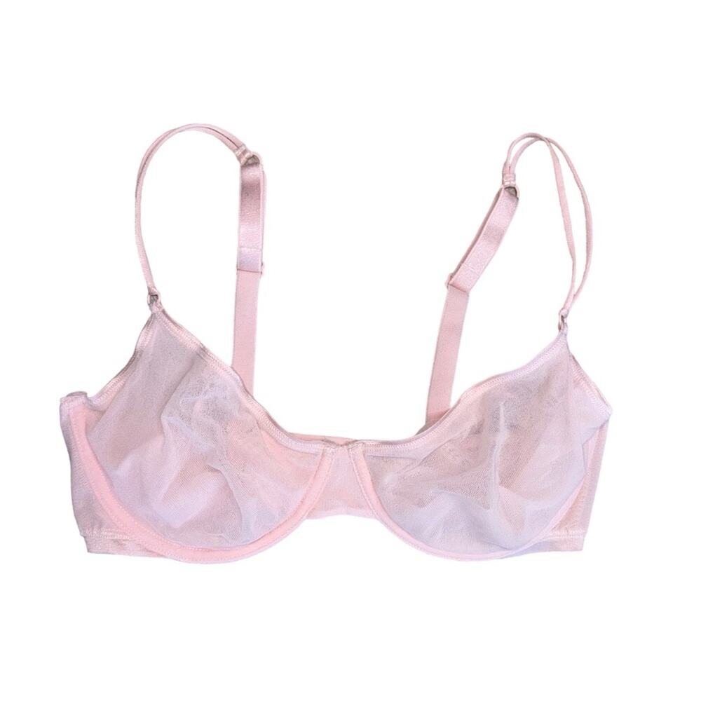 COSABELLA Pink Sheer Mesh Underwire Bra Womens